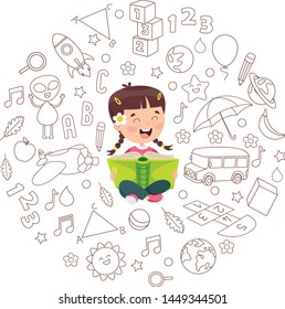 Vector Illustration Of Children Education