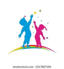 Vector Illustration of Children education logo