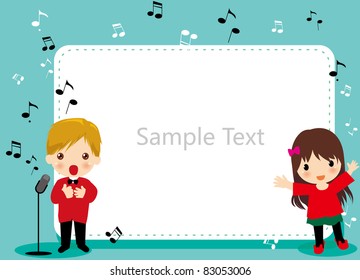 Vector illustration of children frame