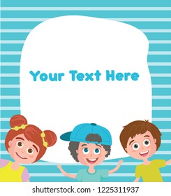 Vector of illustration children frame design