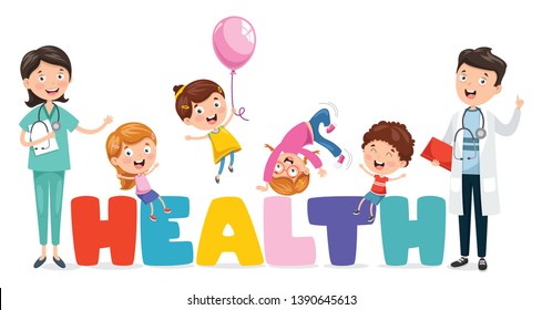 Vector Illustration Of Children Health