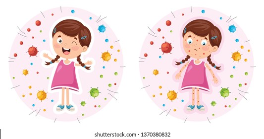Ilustración Vectorial De La Higiene De Los Niños