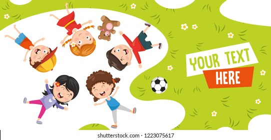 Vector Illustration Of Children Lying