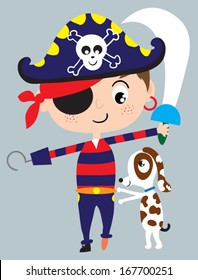 Vector Illustration of Children Pirate