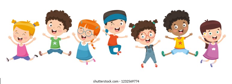 Vector Illustration Children Playing Stock Vector (Royalty Free ...