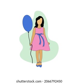 Vektorgrafik von Kindern, die mit Ballons spielen, Weltkindertag