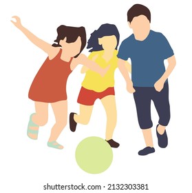 vector illustration children playing soccer vector art