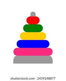 Vector illustration of children pyramid toy icon on white background.