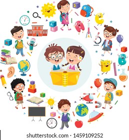 Back School Cute Schoolchild Lesson Geography Stock Vector (Royalty ...