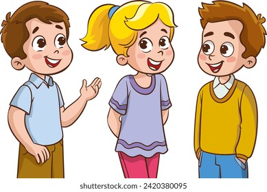 Vector illustration of Children smiling and talking