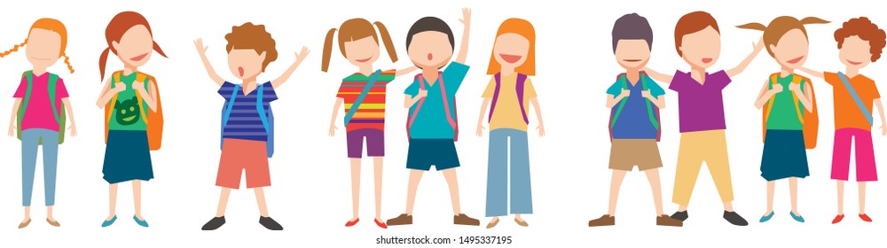 vector Illustration of children starting the new semester