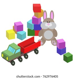 vector illustration of children toys