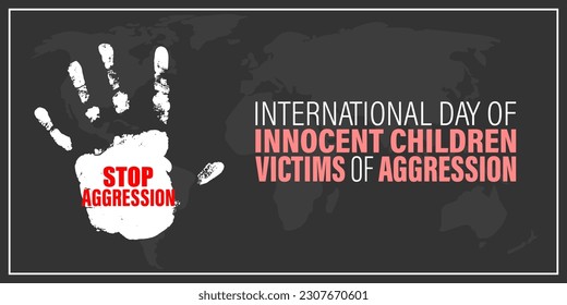 Vector illustration of Children Victims of Aggression social media story feed mockup template