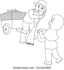 ilustración vectorial de las actividades de los niños (musulmán)