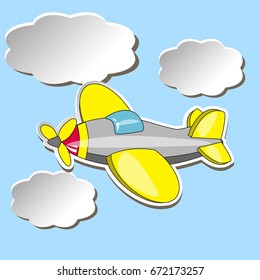 Vector illustration of children`s airplane