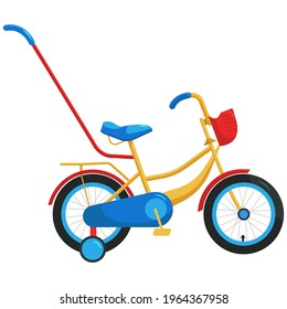 vector and illustration of a children's bicycle. a bright bike for a child. multi-colored slip art for design. children's sports and hobbies.