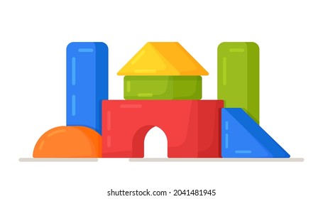 Vector illustration of children's cubes. Bright and beautiful figures to play with. 