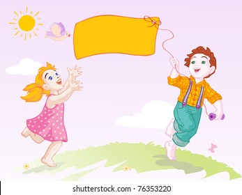 Vector illustration, children's day, banner concept.