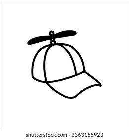 vector illustration of a children's hat with a propeller
