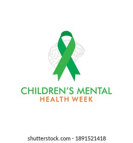 vector illustration of children's mental health week poster design