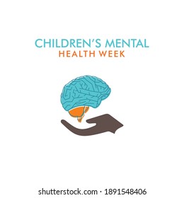 Vector Illustration Of Children's Mental Health Week Poster Design