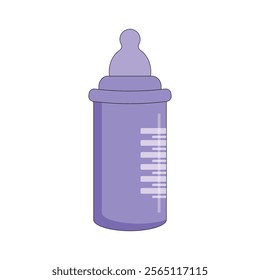 Vector illustration of a children's milk bottles for boys and girls on a white background.
