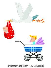 Vector illustration of a childrens on white