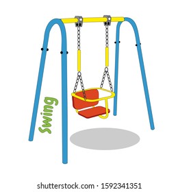 vector illustration of children's plastic swing on white background