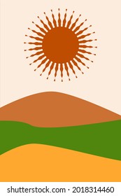 Vector illustration for a children's room. A bright abstract poster for a postcard, cover or wall painting in the boho style. Colorful print for clothing or fabric.