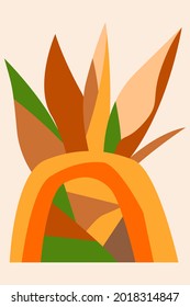 Vector illustration for a children's room. A bright abstract poster for a postcard, cover or wall painting in the boho style. Colorful print for clothing or fabric.