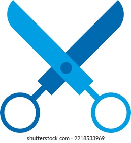 Vector illustration of children's scissors. Cut paper for crafts. Working tools. Cut hair, barbershops and hairdressers.