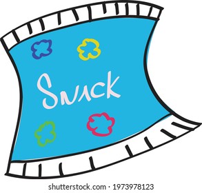 vector illustration of children's snacks that are usually sold in food stores