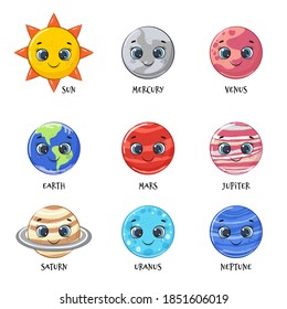 Vector illustration, children's solar system