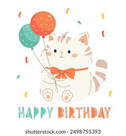 Vector illustration in children's style. Cute tiger cub with school bag goes to school. Back to school inscription