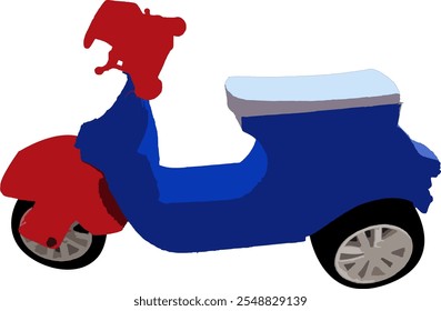 vector illustration of children's toy motorbike