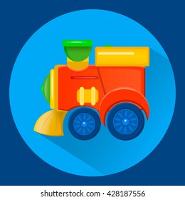 vector illustration of a children's toy train flat syle