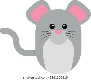 Ilustración vectorial del dibujo de un pequeño ratón por un niño.