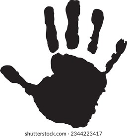 Vector illustration of a child's handprint. Silhouette of a human palm.