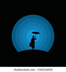 Ilustración vectorial del diseño del logotipo de un niño, silueta de un niño