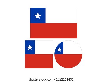 vector illustration of Chile flags