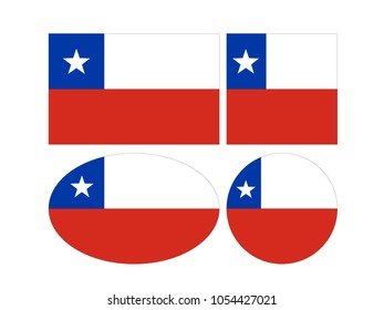 vector illustration of Chile flags