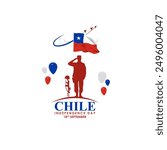 Vector illustration of Chile Independence Day social media feed template