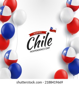 Vector Illustration of  Chile Independence Day.  Background with balloons
