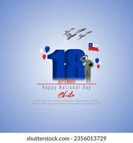 Vector illustration of Chile Independence Day social media story feed template