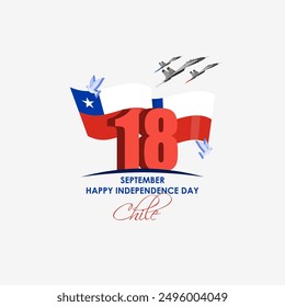Vector illustration of Chile Independence Day social media feed template
