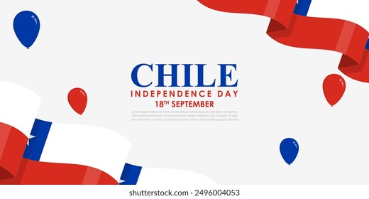 Vector illustration of Chile Independence Day social media feed template