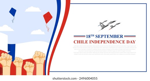 Vector illustration of Chile Independence Day social media feed template