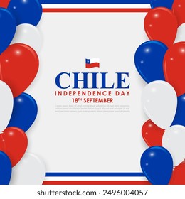 Vector illustration of Chile Independence Day social media feed template