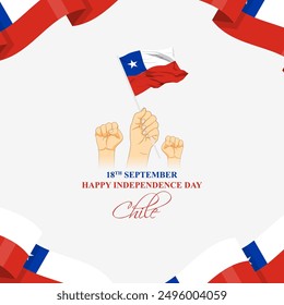 Vector illustration of Chile Independence Day social media feed template