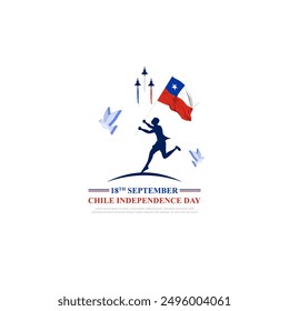 Vector illustration of Chile Independence Day social media feed template